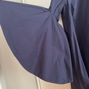 MEIMEIJ Winged Sleeve Poplin Cotton Mini Dress - Color Ink - Size IT 46 (US XL)